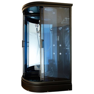 KABINA PRYSZNICOWA Z HYDROMASAŻEM ASYMETRYCZNA + FUNKCJA SAUNY 120X88X220CM