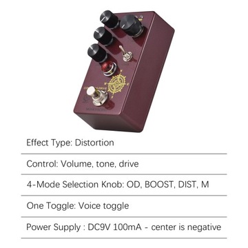 MOSKYAudio Педаль эффектов для гитары Overdrive 4 режима