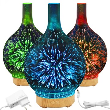 NAWILŻACZ POWIETRZA LAMPKA NOCNA DYFUZOR RGB ZAPACHOWY AROMATERAPIA EFEKT