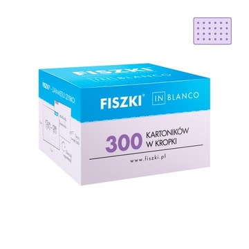 Czyste FISZKI IN BLANCO 300 sztuk – lawendowe kartoniki w kropki