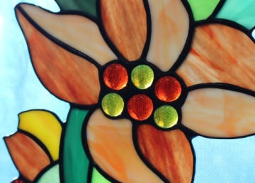 Витраж Тиффани «Райский цветок» Оранжевый II
