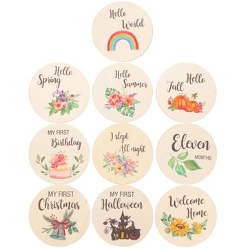 1 КОМПЛЕКТ ДЕРЕВЯННЫХ ЗНАКОВ МЕСЯЦА ДЛЯ РЕБЕНКА