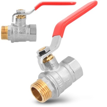 ШАРОВОЙ КРАН 1/2 GWxGZ НИППЕЛЬ ЗАПОРНЫЙ ДЛЯ СОЕДИНЕНИЙ ВОДЯНЫХ ТРУБ GLOKE ЛАТУНЬ