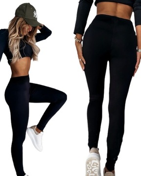 DOPASOWANE KLASYCZNE ocieplane legginsy M/L 92