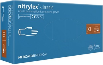 RĘKAWICZKI NITRYLOWE NIEBIESKIE MERCATOR XL 100 sz