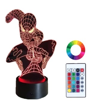 Lampka Nocna Spider-Man 3D Led Pilot Imię Grawer