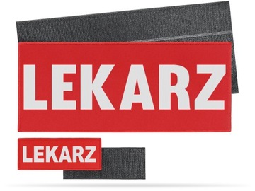 KOMPLET NASZYWEK ODBLASKOWYCH NA RZEPIE wz. LEKARZ