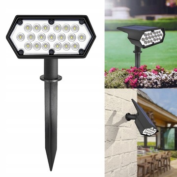 LAMPA SOLARNA OGRODOWA LED REFLEKTOR LAMPA 2 W 1