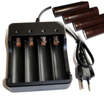 Szybka Ładowarka +4aku prawdziwe 2650mAh 18650 3,7V
