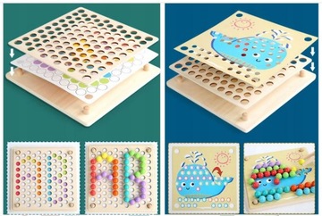 Пазл Деревянные блоки Шарики Монтессори FUN BALLS PUZZLE