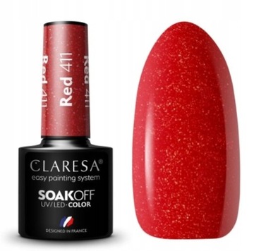 CLARESA Lakier hybrydowy RED 411 ... 5ml