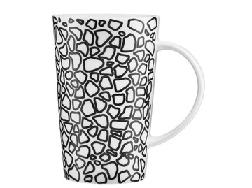 KUBEK PORCELANOWY AMBITION CZARNY ŻYRAFA 430 ML