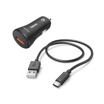 HAMA ŁADOWARKA SAMOCHODOWA QUICK CHARGE 3A + KABEL TYPE-C 1,5M