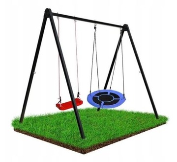 КАЧАЛКА-ГАМАК-КАЧАЛКА «ГНЕЗДО АИСТА» ПРОЧНЫЙ МЕТАЛЛИЧЕСКИЙ САДОВЫЙ КАРКАС ДЛЯ ДЕТЕЙ