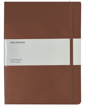 Moleskine notes brązowy B5 notatnik hard w linie zamykany gumką brown