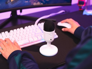 ИГРОВОЙ USB-МИКРОФОН КОМПАКТНЫЙ ПК со светодиодной подсветкой RGB PS5 Streaming TWITCH БЕЛЫЙ