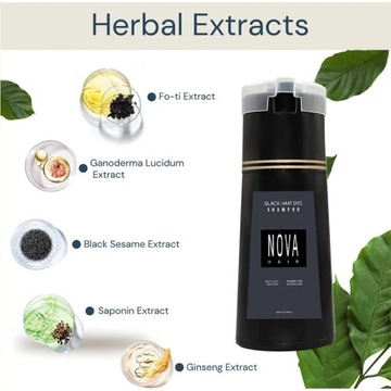 Nova Hair Dying Шампунь для ухода за волосами 3 в 1 Натуральный, быстрый