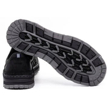 Męskie buty trekkingowe skórzane sznurowane POLSKIE 292GT czarne 42