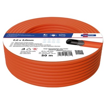 Wąż techniczny do gazu propan-butan 9,0mm x 3,0mm 1m
