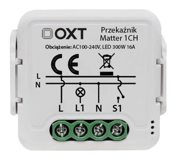 Moduł OXT przekaźnik 1 obwód oświetlenie Matter WiFi HomeKit Google Home
