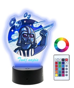 Lampka Nocna z Nadrukiem 3D LED Darth Vader Imię