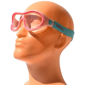 Детская маска для плавания розовая Панорамные очки