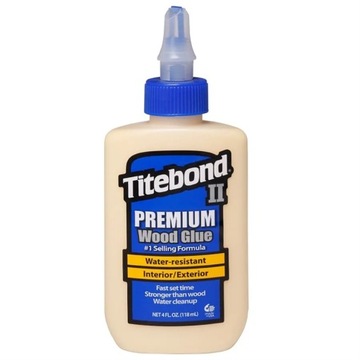 KLEJ DO DREWNA WODOODPORNY D3 Titebond II PREMIUM WOOD GLUE 118ml ZEWNĄTRZ