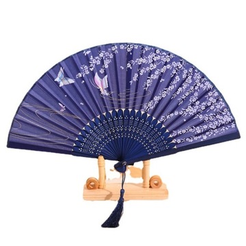 Hand held fan, silk folding fan with bamboo frame