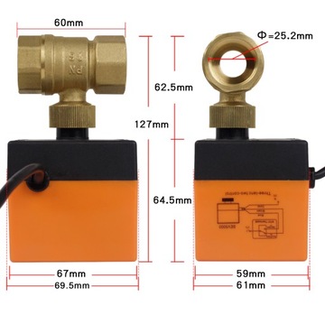 ЭЛЕКТРОМАГНИТНЫЙ КЛАПАН ШАРОВОЙ КРАН DN20 3/4'', привод 230 В