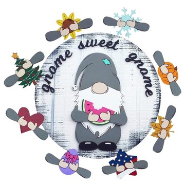 Wooden Door Hang Tag Plate Bathroom Toilet Door Decoration Creative Gnome