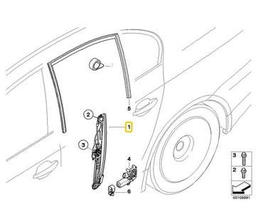 BMW E60 E61 MECHANIZMUS OPUSTIT OKNO DVEŘE ZADNÍ LEVÝ