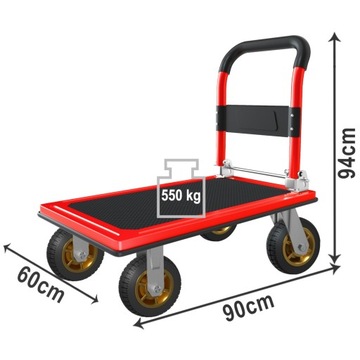 СКЛАДСКАЯ ПЛАТФОРМА ПЕРЕДОВОЧНЫЙ ТОРМОЗ НА 2 КОЛЕСА 550 кг СВЕРХКОЛЕСНЫЕ КОЛЕСА