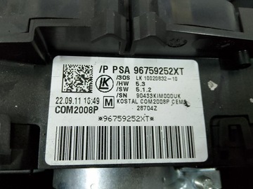 CITROEN DS4 2013 PŘEPÍNAČ KOMBINOVANÝ PÁSEK 96759252XT