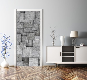 Бетонные кубики 3D САМОКЛЕЯЩАЯСЯ ПЛЕНКА ДЛЯ ДВЕРЕЙ