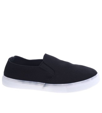 Czarne damskie wsuwane tenisówki trampki slip on buty 13638 38