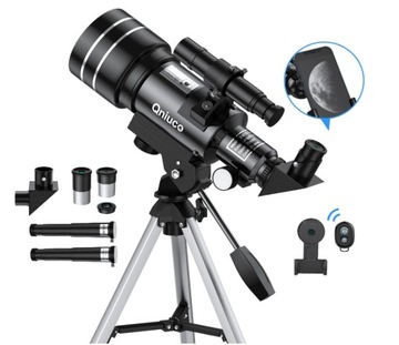 PRZENOŚNY TELESKOP 70-300mm Z MOCOWANIEM NA TELEFON STATYW ZESTAW