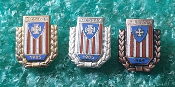 RESOVIA RZESZÓW HONOROWA ZŁOTA SREBRNA BRĄZOWA WERSJA MINI KOMPLET 3 SZTUKI
