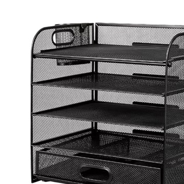 Полка для документов, сетчатая папка, лоток для писем, 5 слотов