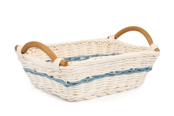 KOSZYK RATTANOWY Z UCHWYTAMI 24x14x7 cm