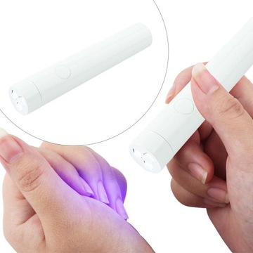 *Мини-УФ-лампа для лака для ногтей с фонариком, быстросохнущая, карманная, белая.