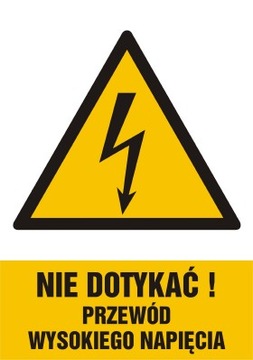 Nie dotykać, przewód wysokiego napięcia HA021BKFN