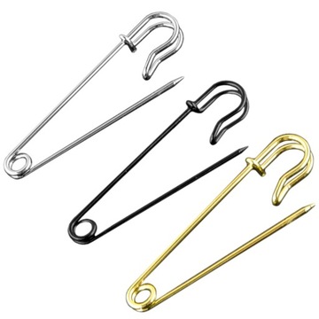 Agrafka szkocka dziewiarska ozdobna duża 1,9mm x 76mm ZESTAW 3 SZTUK MIX