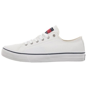 Buty Męskie Trampki Skórzane Tommy Hilfiger Canvas Białe