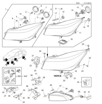 OPEL INSIGNIA А РЕГУЛИРОВКА ФАР