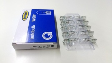 Żarówki postojowe W5W 12V, 10 sztuk