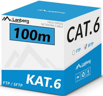 КАБЕЛЬ ЛВС КАБЕЛЬ ЛВС ВИТАЯ ПАРА RJ45 SF/UTP CAT.6 CAT.6 100M LANBERG