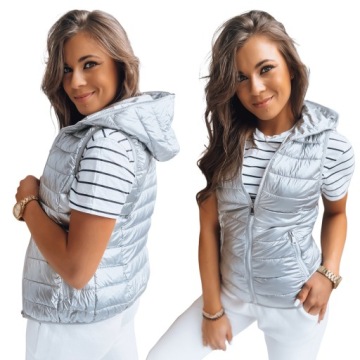 KAMIZELKA DAMSKA BEZRĘKAWNIK Z KAPTUREM roz. L