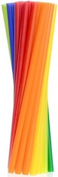 Słomki Rurki Plastikowe Wielokrotnego Użytku Mix Kolorów Kolorowe 10szt.