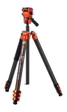 Statyw z funkcją monopodu - Fotopro X-Airfly Max Video - pomarańczowy