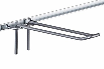 Haczyk podwójny Slatwall drut srebrny 25cm